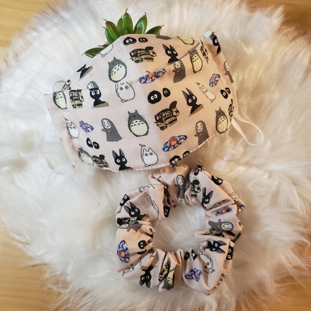 GHIBLI inspired face mask and scrunchie